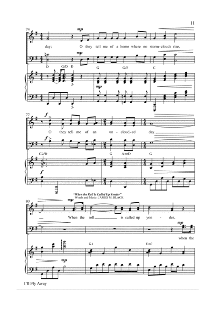 I'll Fly Away 4-Part scores gallery preview page 11