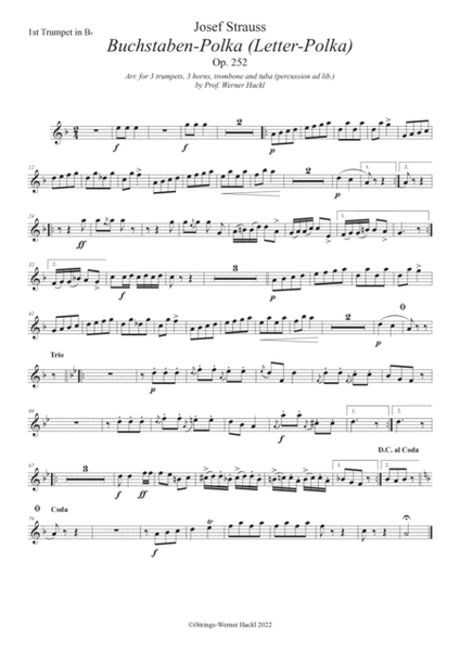 Buchstaben-Polka (Letter-Polka) Op. 252 for brass ensemble