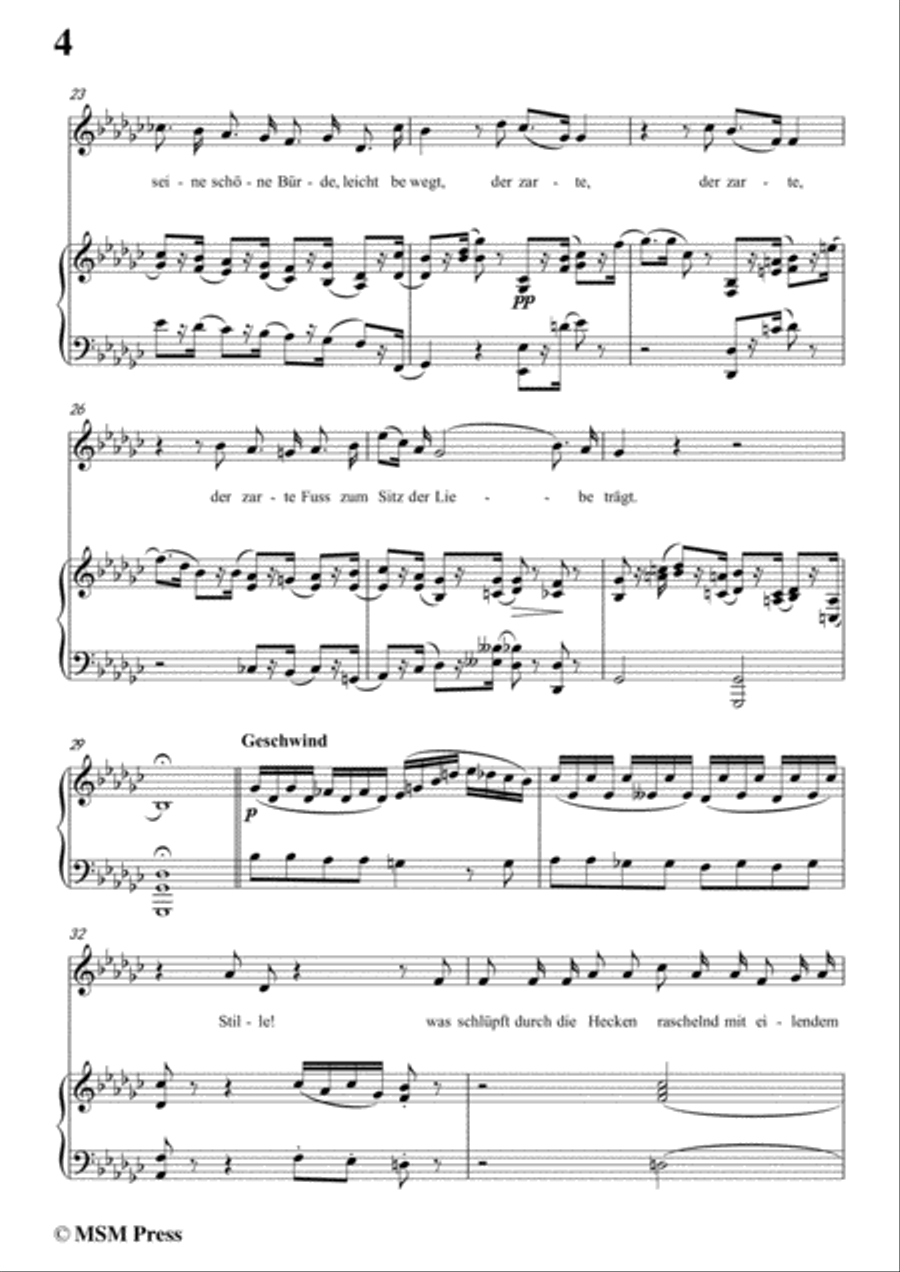 Schubert-Die Erwartung,Op.116,in G flat Major,for Voice&Piano Voice scores gallery preview page 6