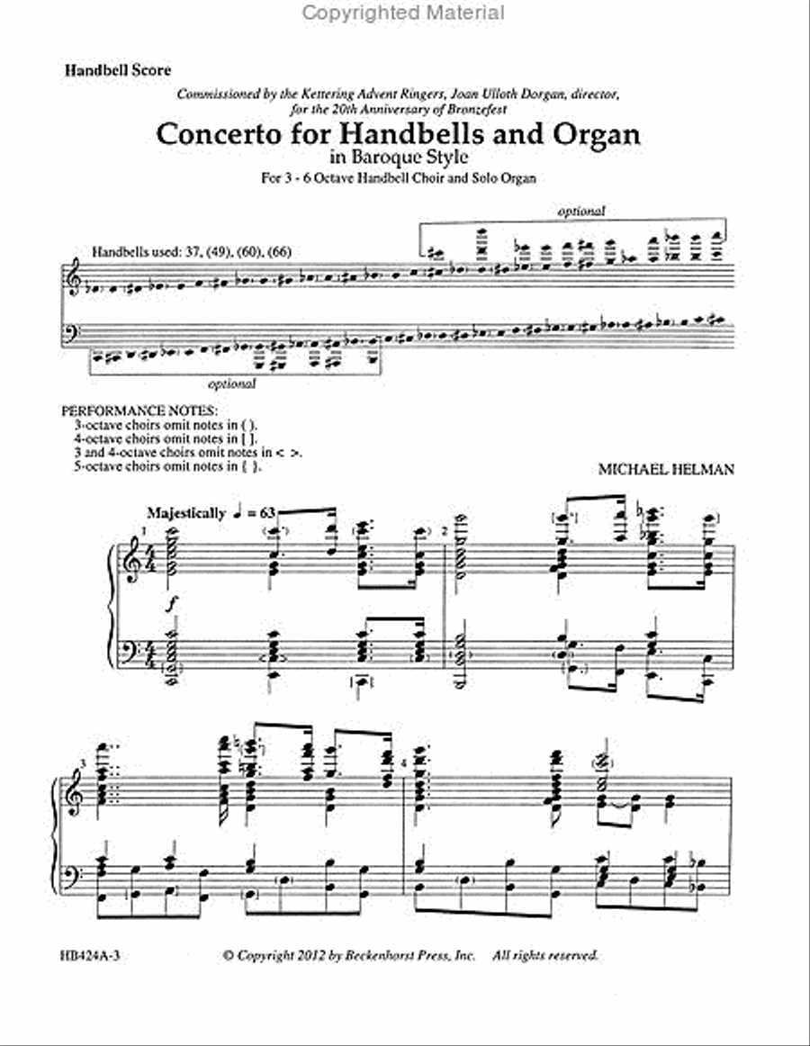 Concerto for Handbells and Organ - handbell part 5-Octaves scores gallery preview page 2