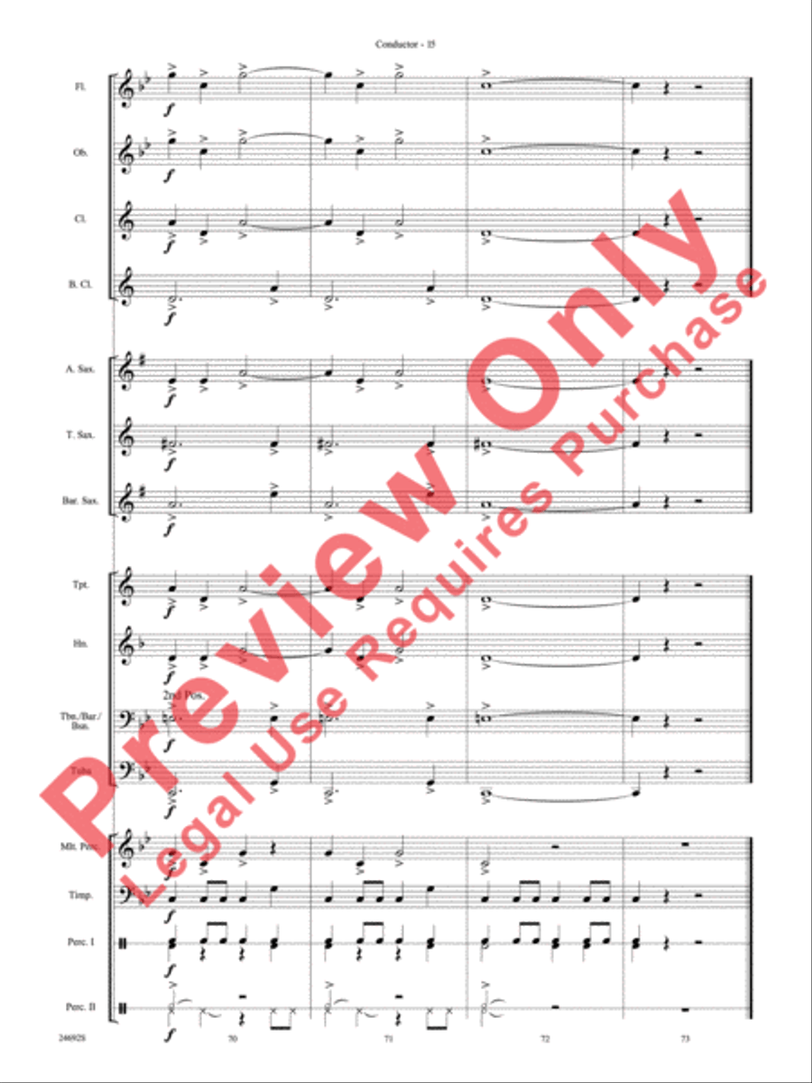 Fire Caves of Golgathon Concert Band scores gallery preview page 17