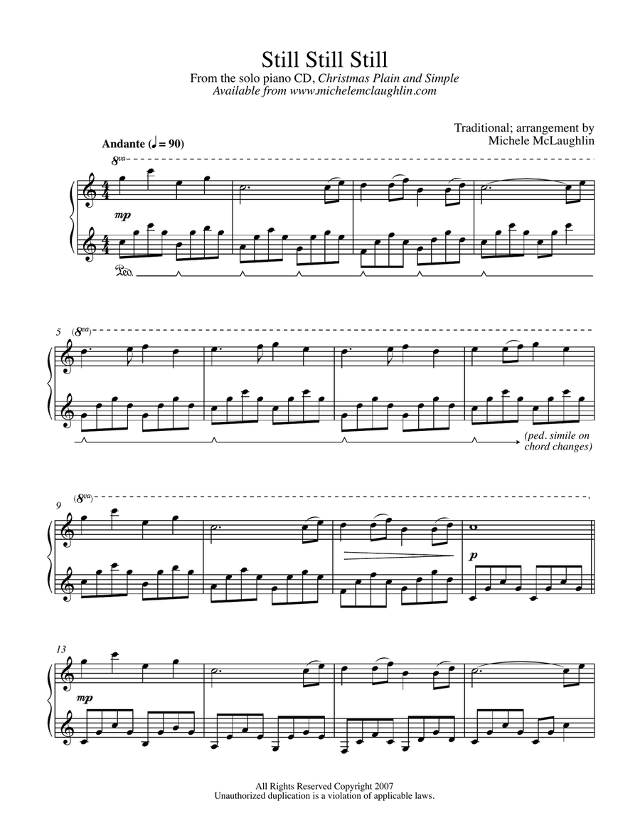 Still Still Still Piano Solo scores gallery preview page 1