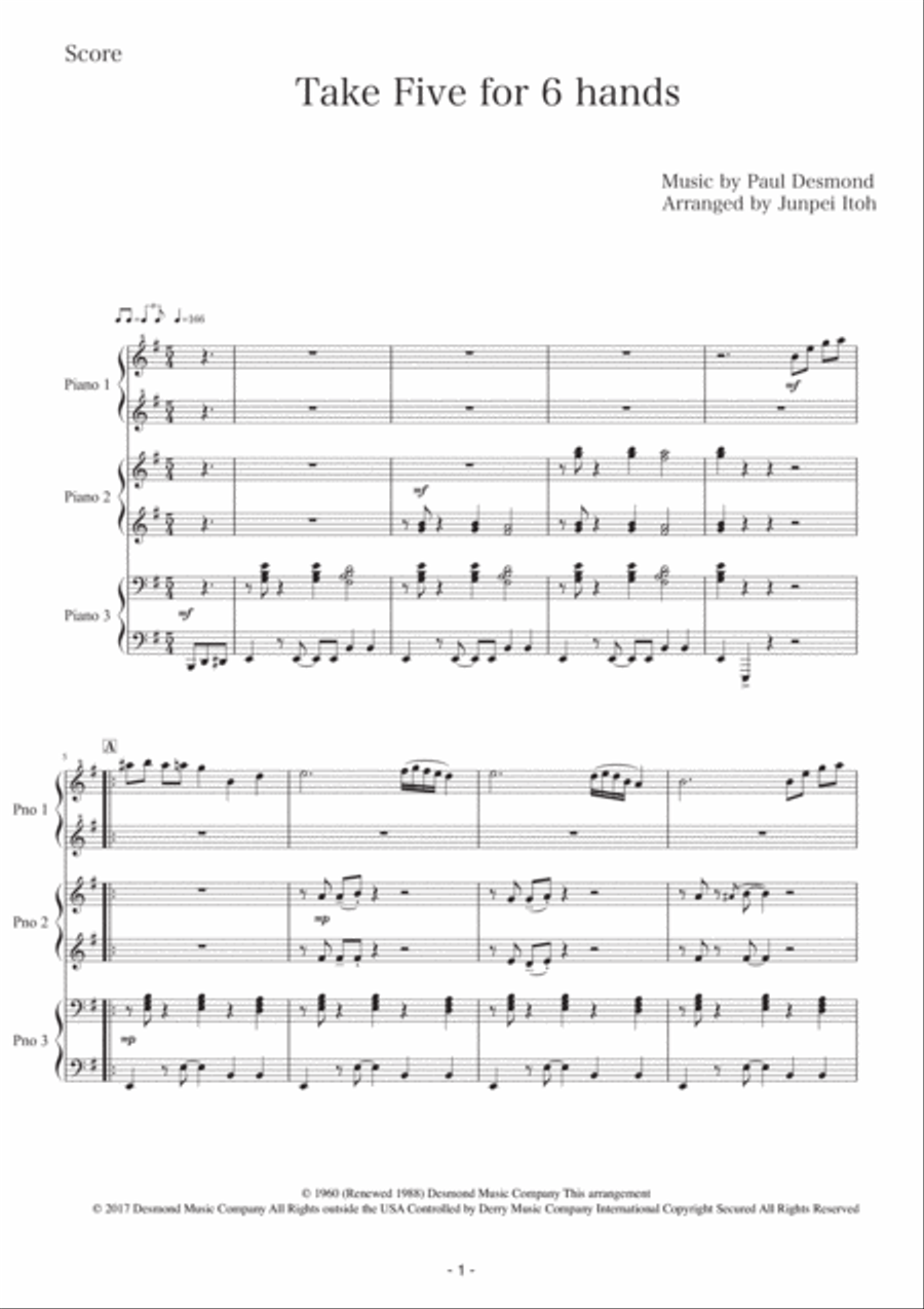 Take Five Piano Solo scores gallery preview page 2