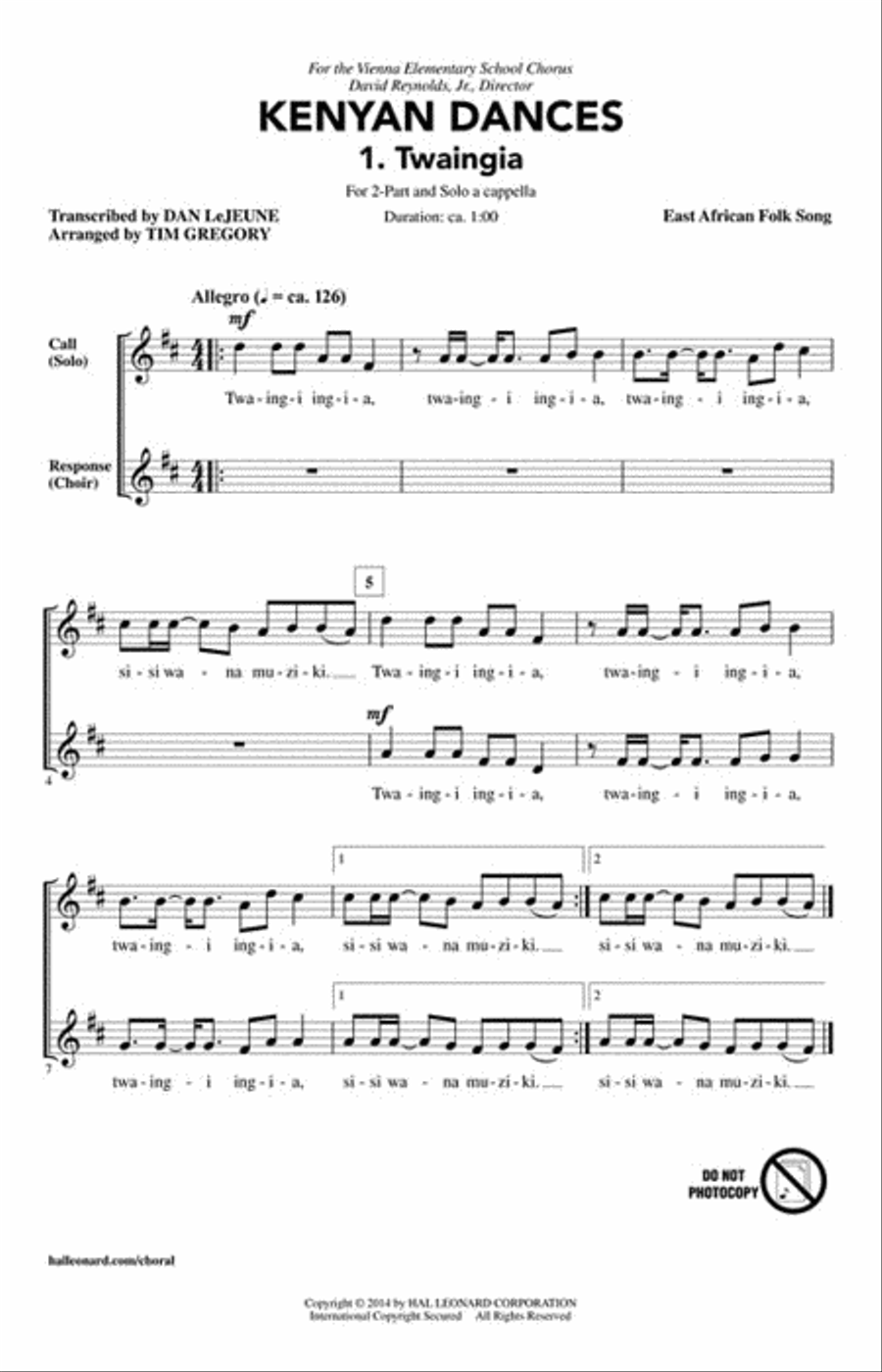 Kenyan Dances Kenyan Dances A Cappella scores gallery preview page 2