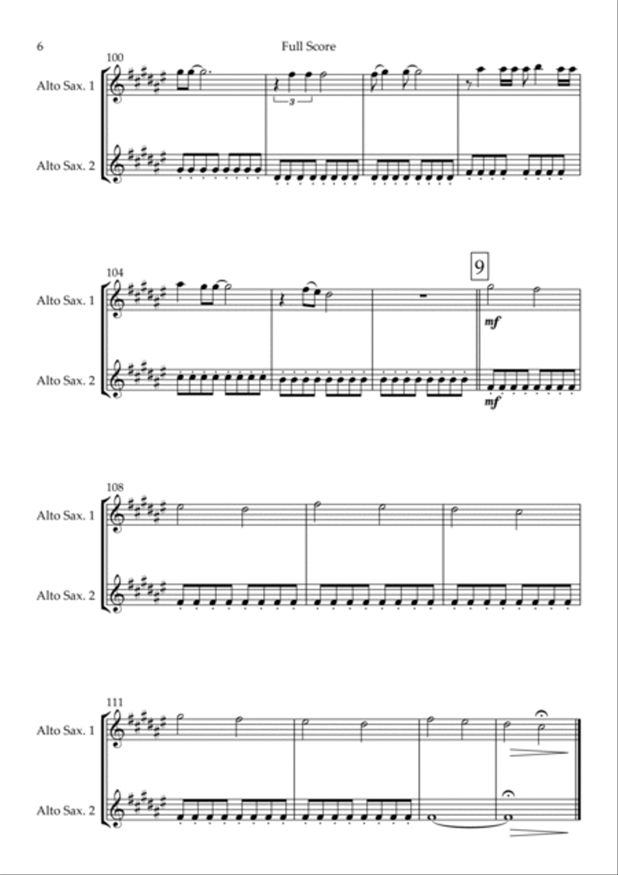 City Of Blinding Lights City Of Blinding Lights Woodwind Duet scores gallery preview page 6