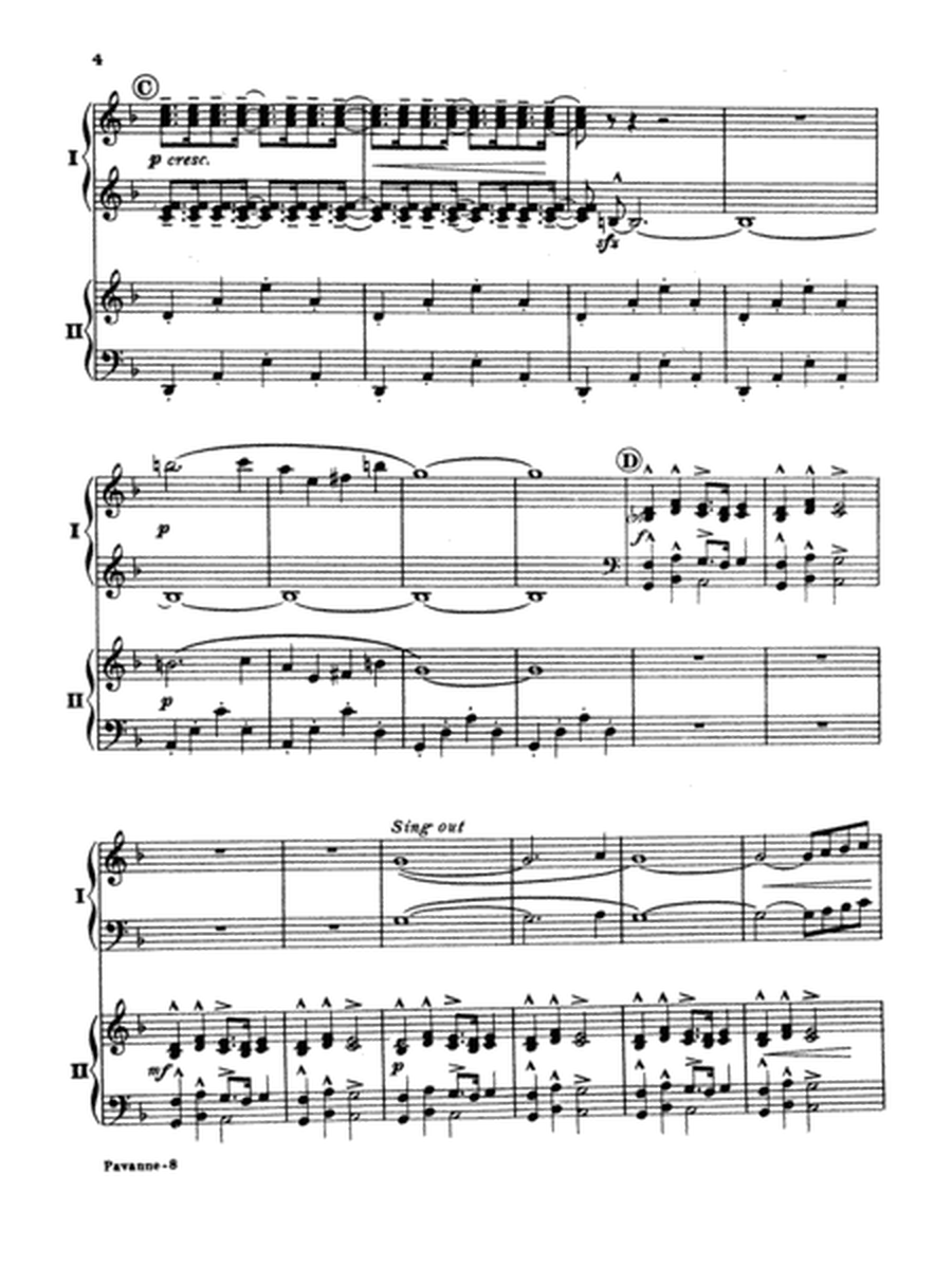 Pavanne - Piano Duo (2 Pianos, 4 Hands)