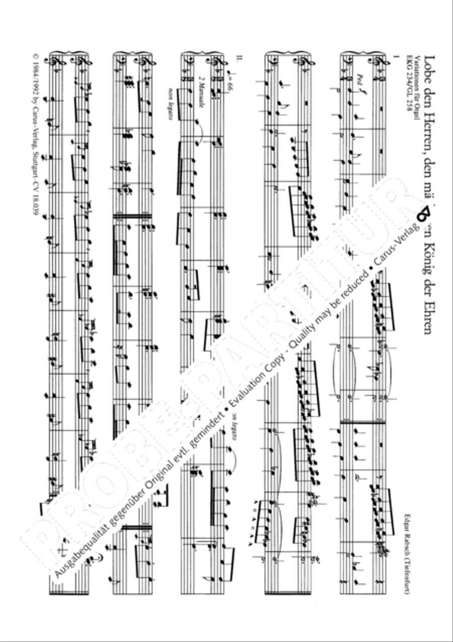 Lobe den Herren, den mächtigen Lobe den Herren, den mächtigen Organ scores gallery preview page 3