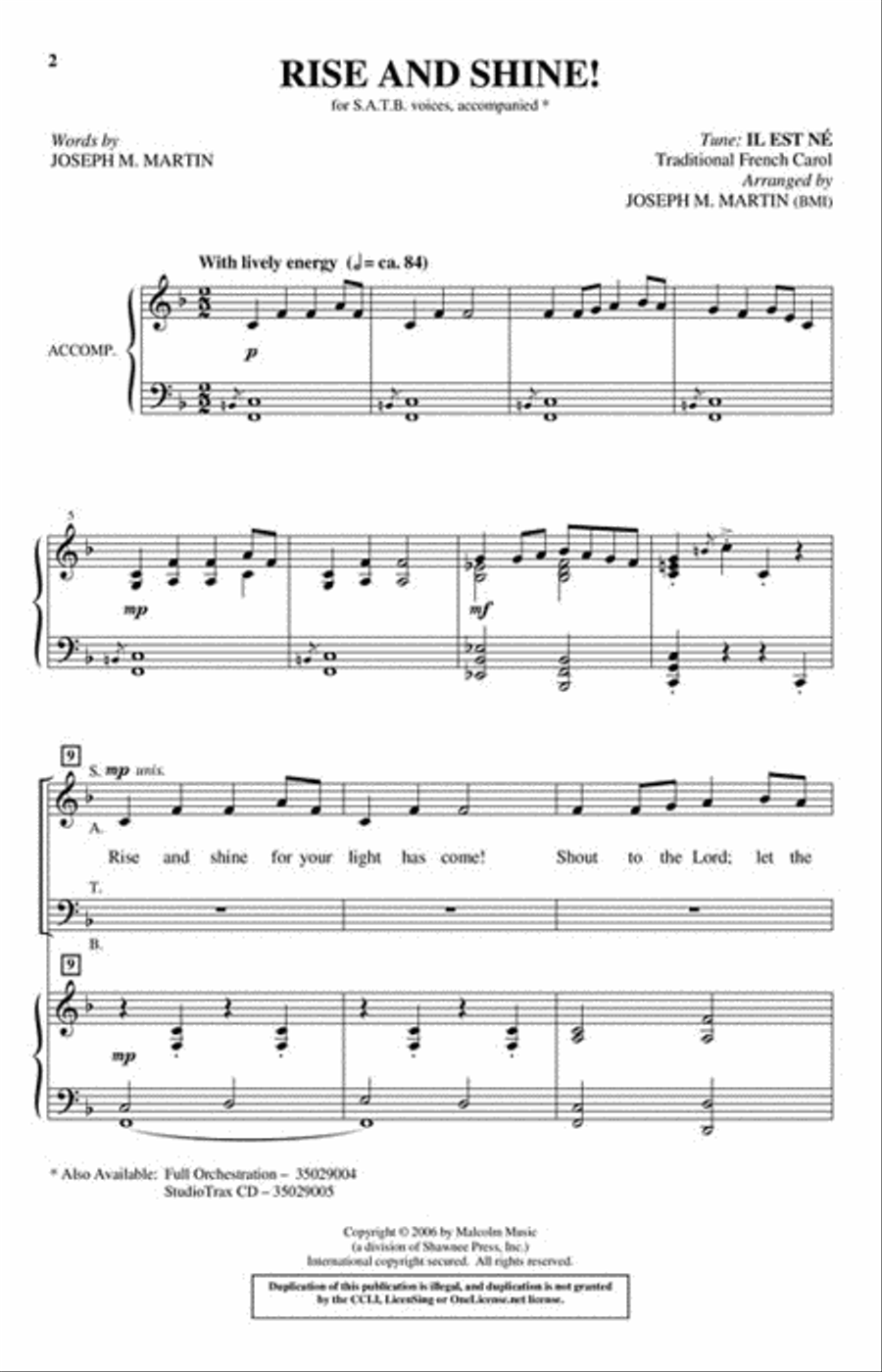 Rise and Shine! 4-Part scores gallery preview page 2