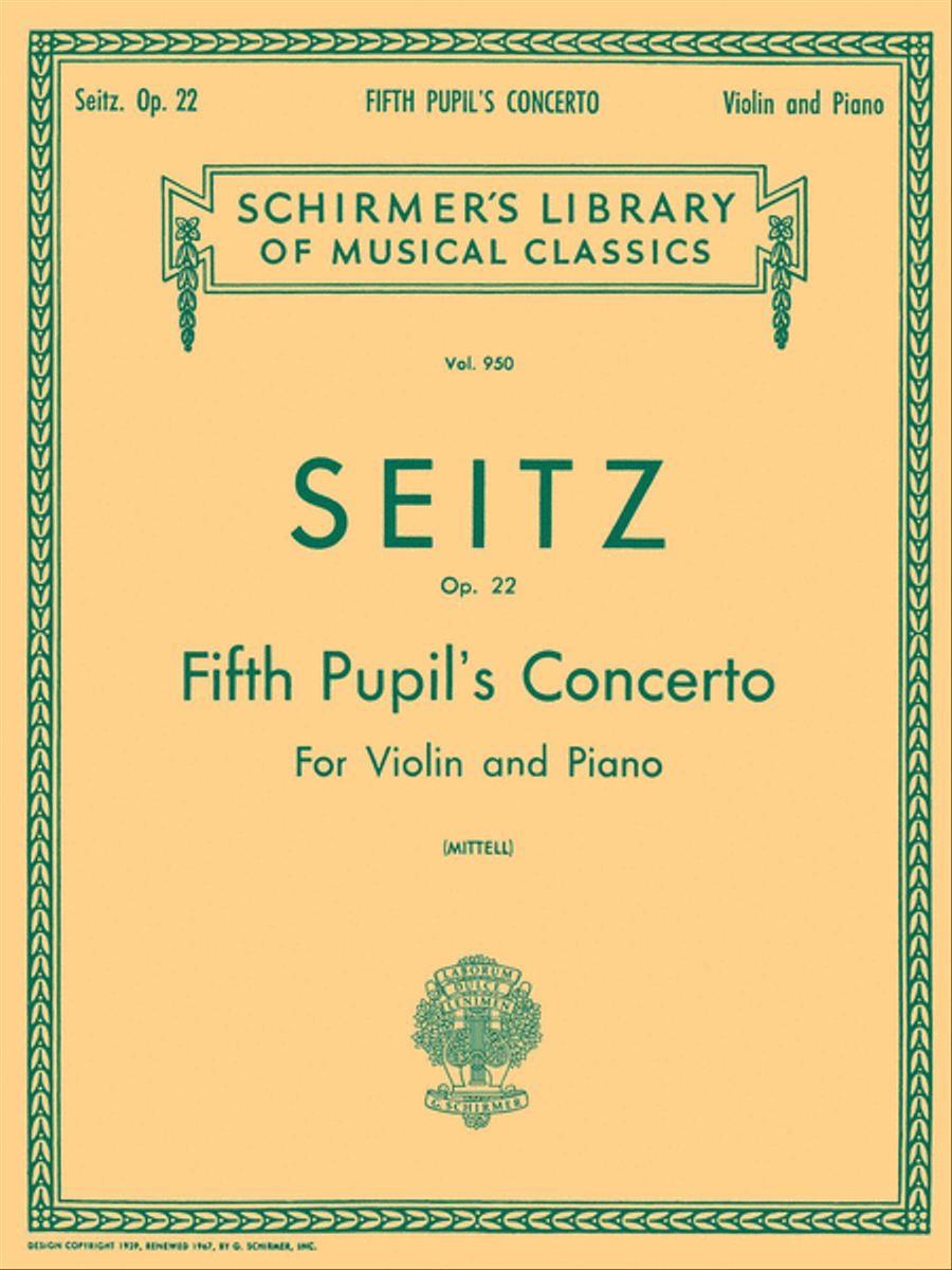 Pupil's Concerto No. 5 in D, Op. 22 Orchestra scores gallery preview page 1