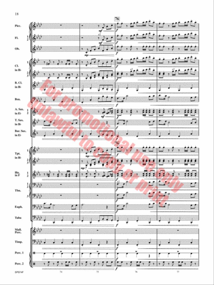 Courage of the Cossacks Concert Band scores gallery preview page 19