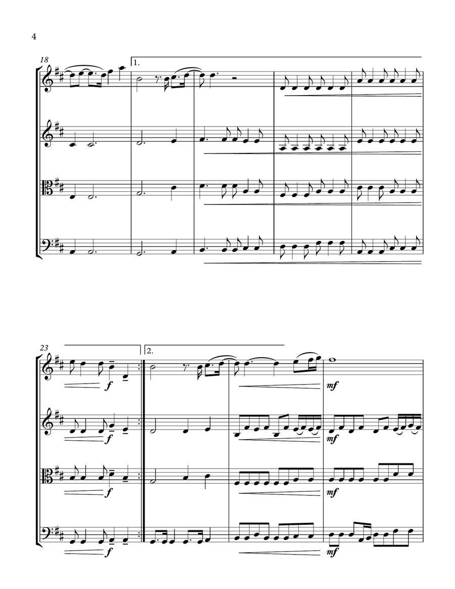 Oceans (Where Feet May Fail) String Quartet scores gallery preview page 4