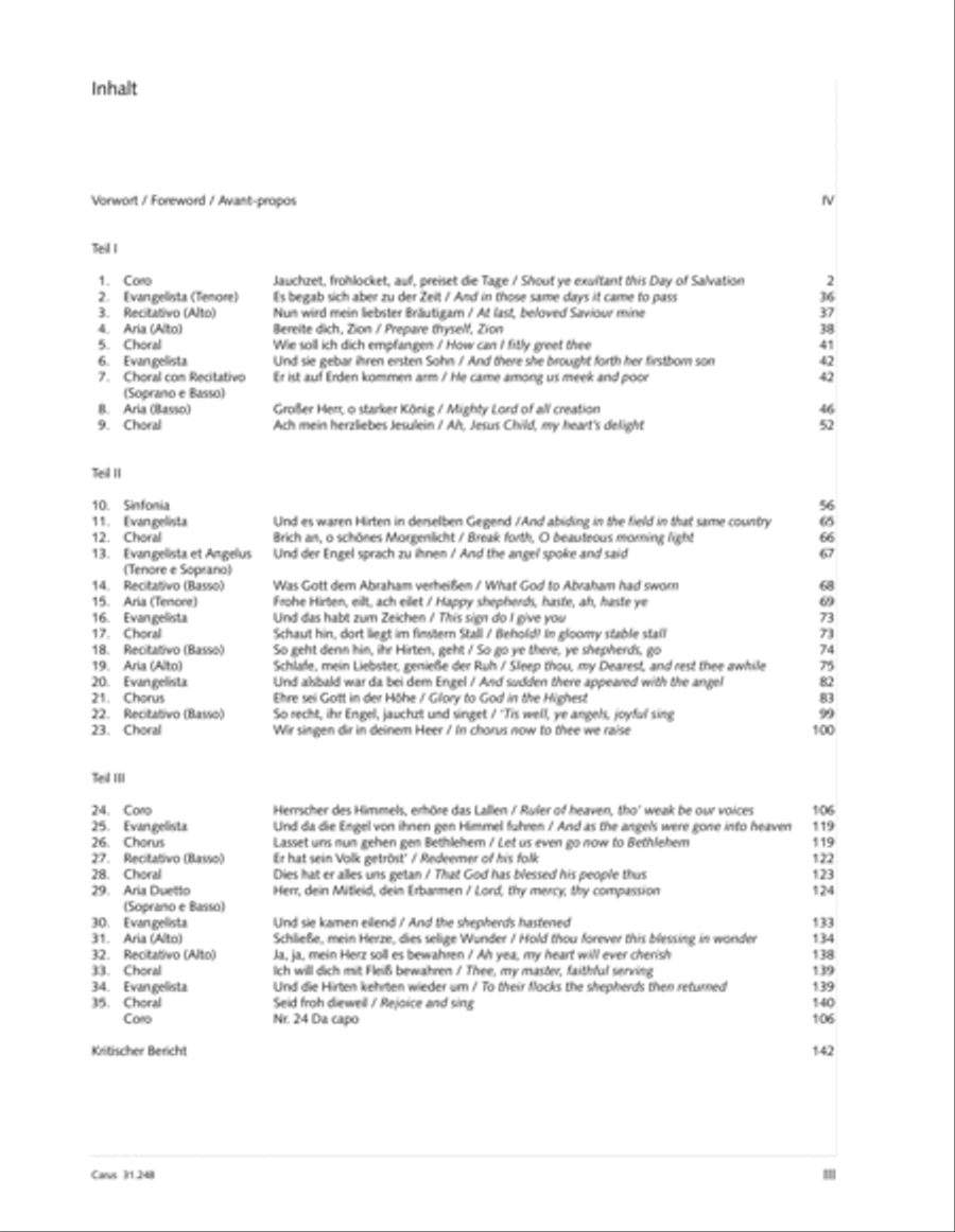 Christmas oratorio (Weihnachtsoratorium, Teile I-III) 4-Part scores gallery preview page 4