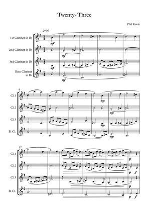 Book cover for Twenty-Three - Clarinet Quartet