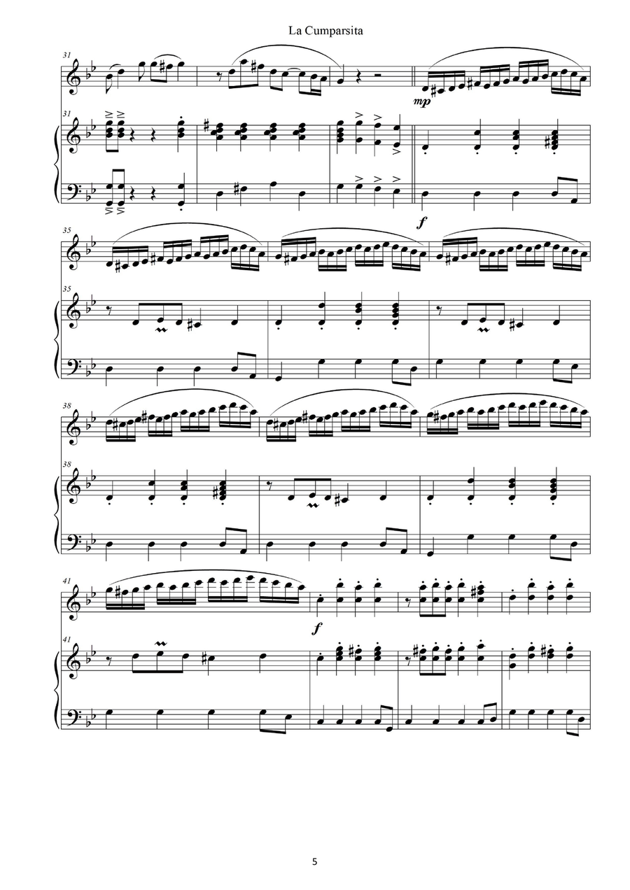 La cumparsita for accordion+piano Piano scores gallery preview page 5