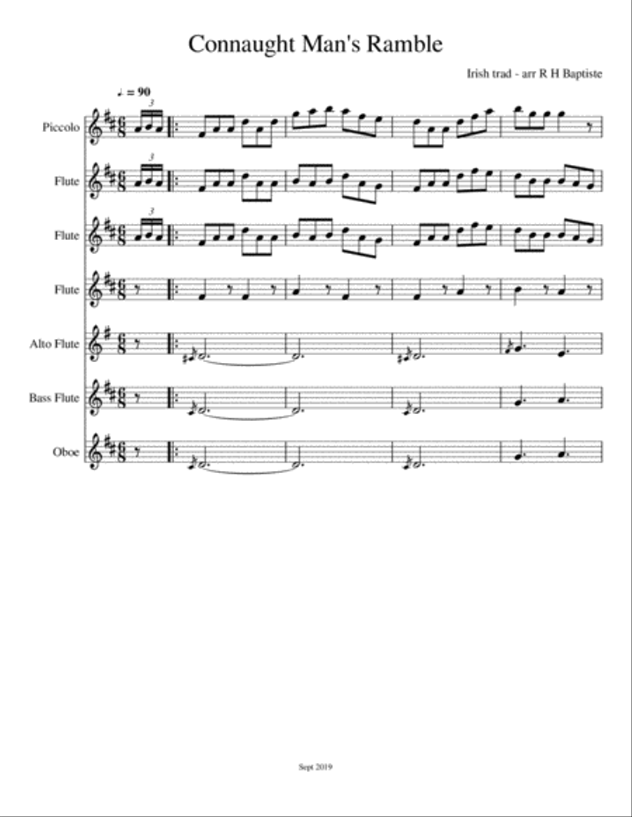 Connaught Man's Ramble Connaught Man's Ramble Woodwind Ensemble scores gallery preview page 1