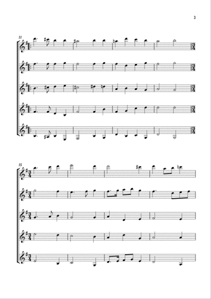 Thus Saith My Galatea Guitar Ensemble scores gallery preview page 3