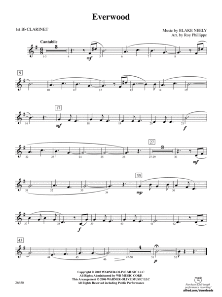 Everwood, Theme from: 1st B-flat Clarinet