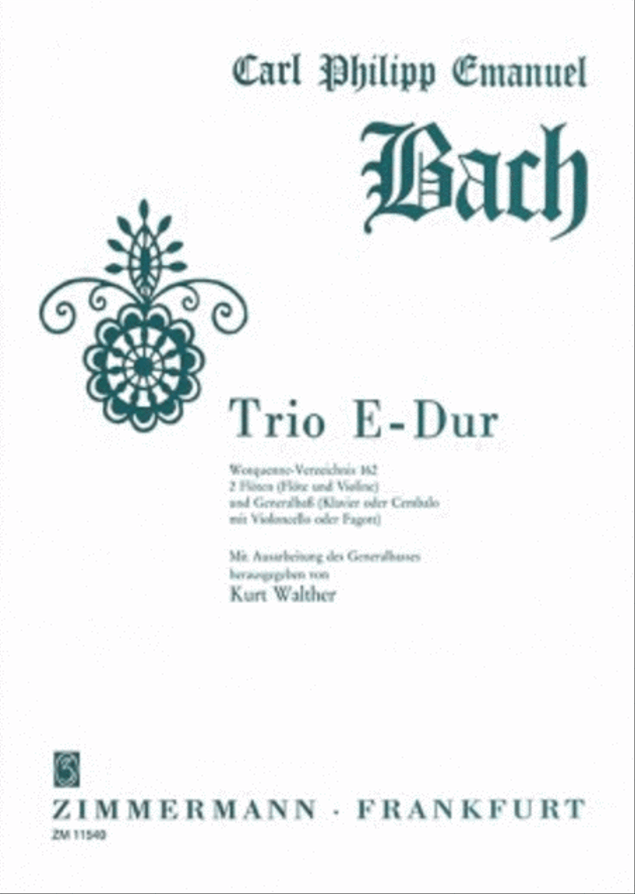 Trio E major Wq 162 Chamber Music scores gallery preview page 1