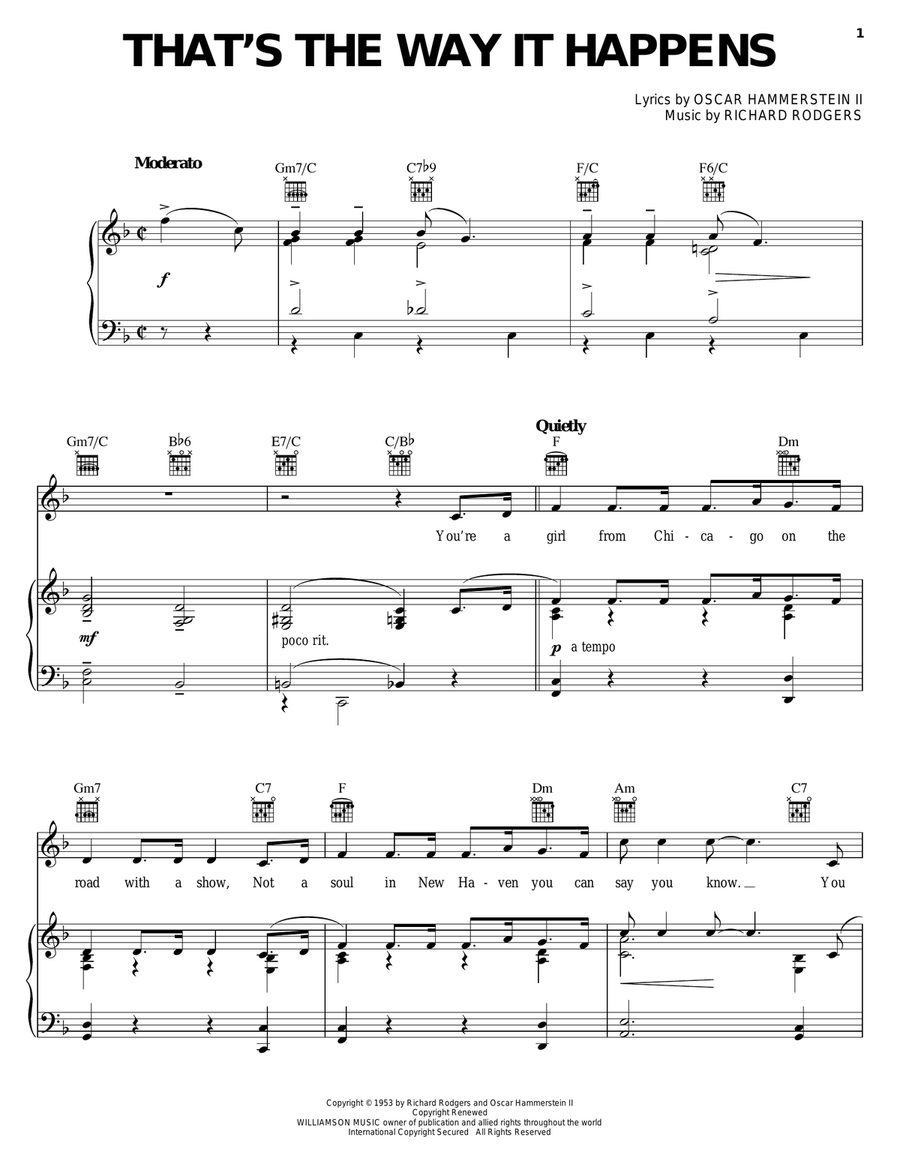 That's The Way It Happens Piano, Vocal, Guitar scores gallery preview page 1