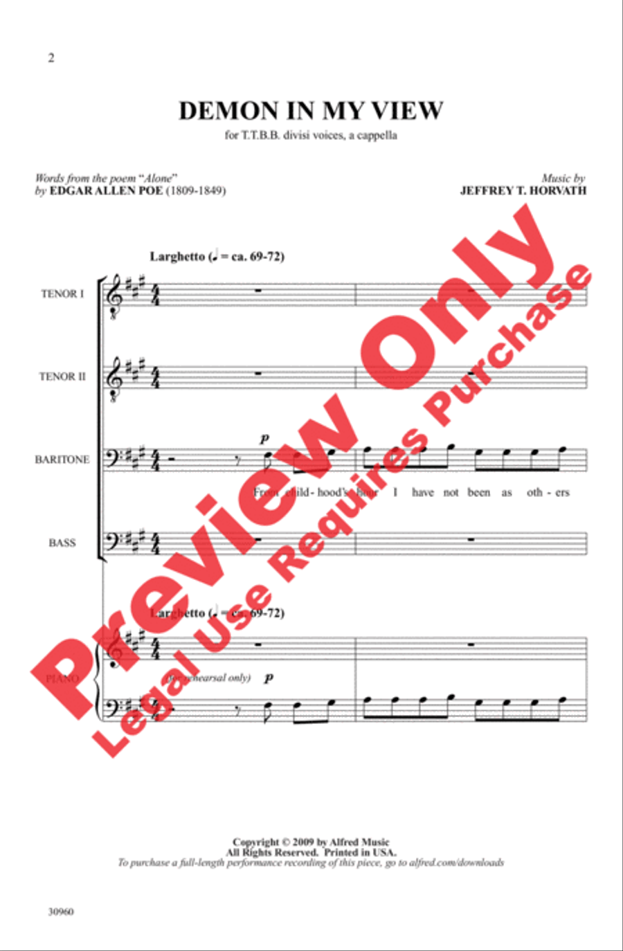 Demon in My View Men's Choir scores gallery preview page 2