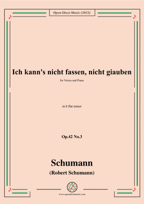 Schumann-Ich kanns nicht fassen,nicht giauben,Op.42 No.3,in b flat minor