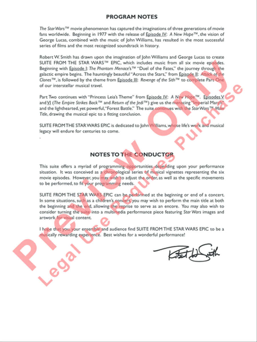 Suite from The Star Wars Epic - Part II Concert Band scores gallery preview page 3