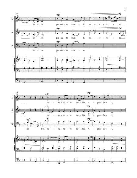 Agnus Dei for SAB Chorus and Organ image number null