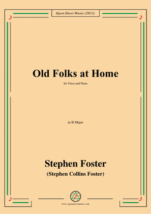 Book cover for S. Foster-Old Folks at Home,in B Major