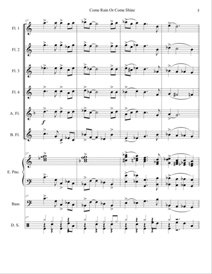 Come Rain Or Come Shine Woodwind Ensemble scores gallery preview page 5