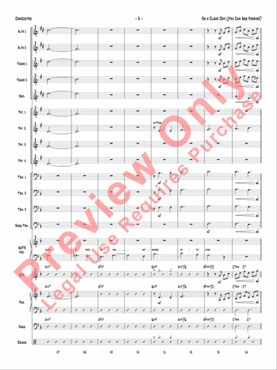 On a Clear Day (You Can See Forever) Jazz Ensemble scores gallery preview page 11