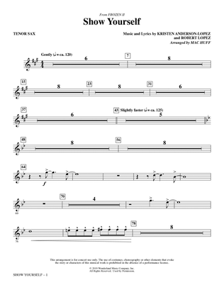 Book cover for Show Yourself (from Disney's Frozen 2) (arr. Mac Huff) - Tenor Sax