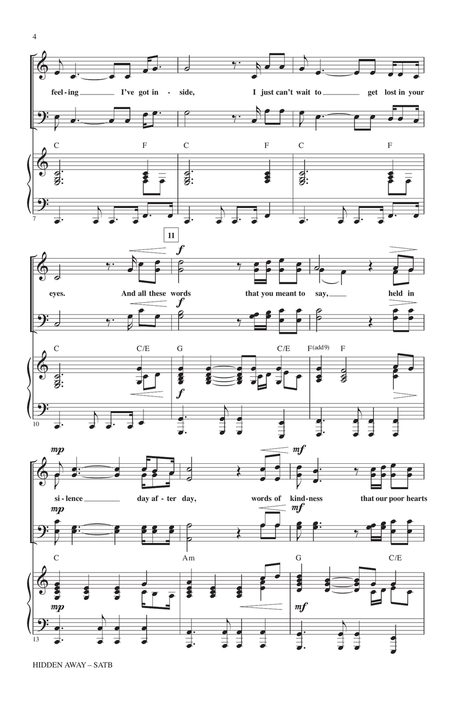 Hidden Away (arr. John Purifoy) 4-Part scores gallery preview page 2