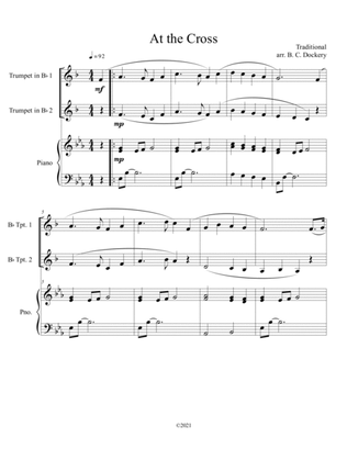 Book cover for At the Cross (trumpet duet) with optional piano accompaniment