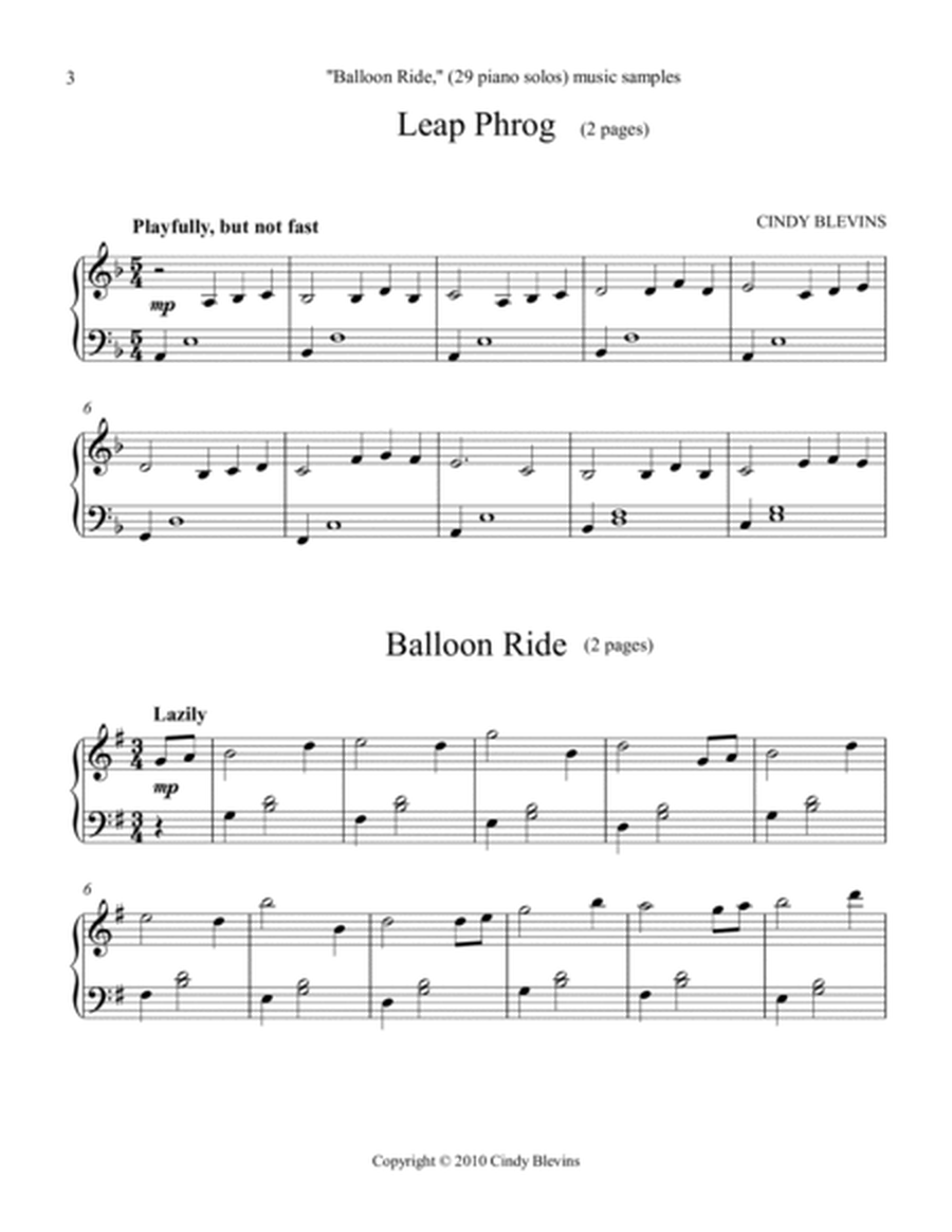 Balloon Ride, 29 Original Piano Solos, Intermediate image number null