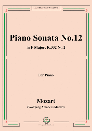 Book cover for Mozart-Piano Sonata No.12 in F Major,K.332,No.2