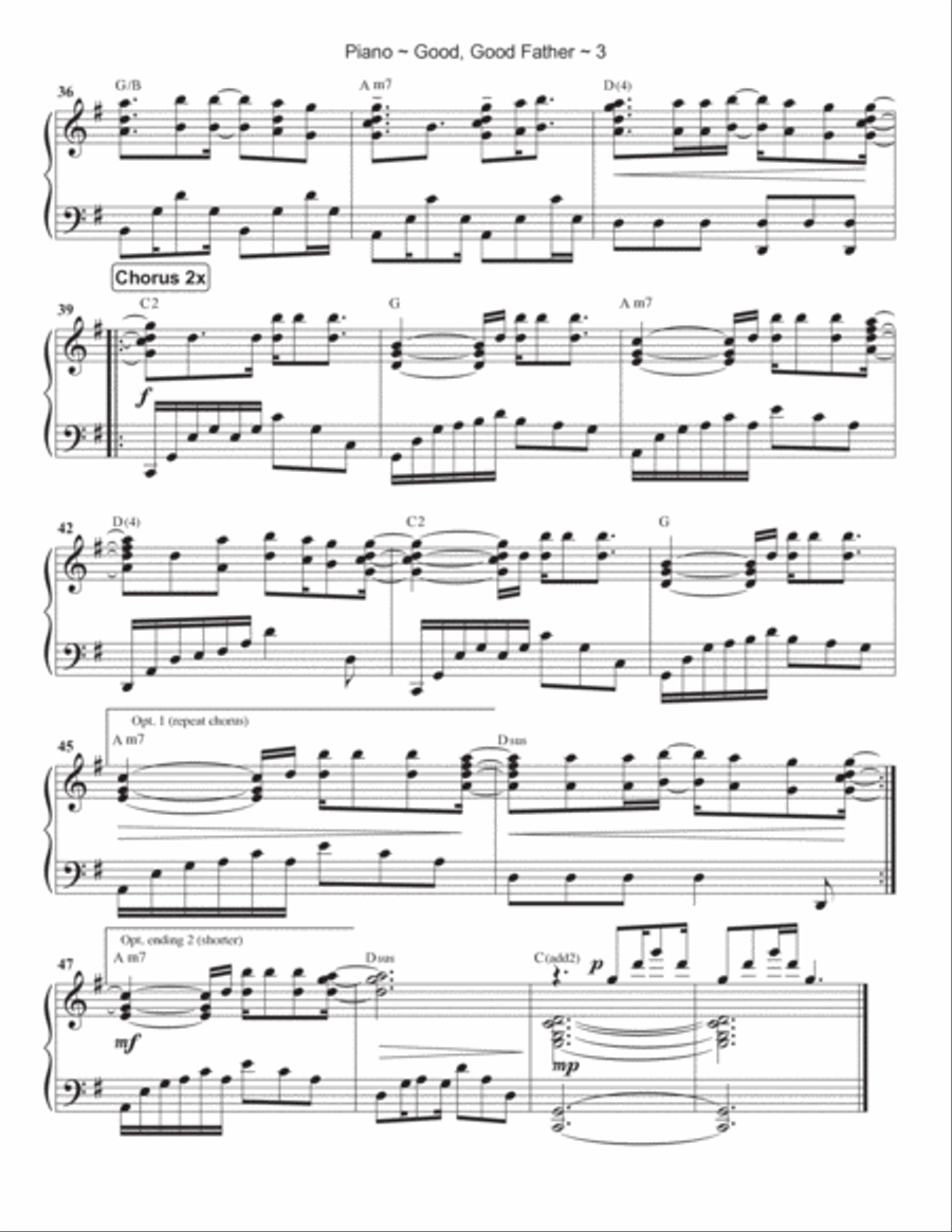 Good Good Father Piano Solo scores gallery preview page 4