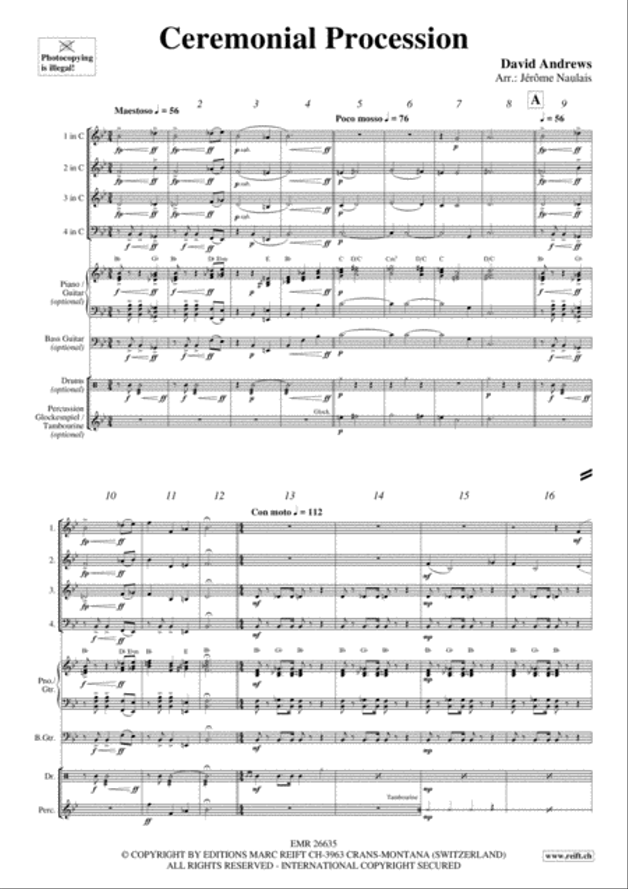 Ceremonial Procession Woodwind Quartet scores gallery preview page 3