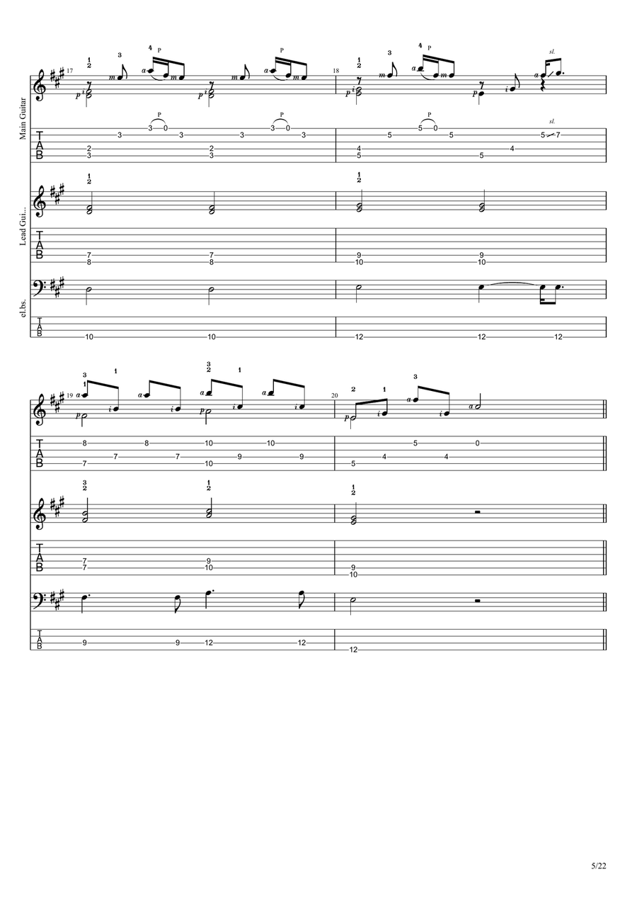 Sun Feel (Full Score) Guitar Solo scores gallery preview page 5