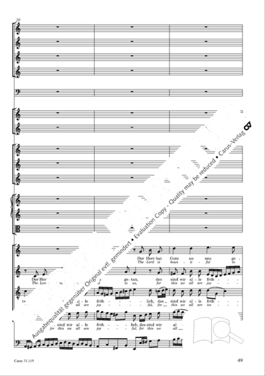 Praise the Lord, O Jerusalem (Preise, Jerusalem, den Herrn) 4-Part scores gallery preview page 50