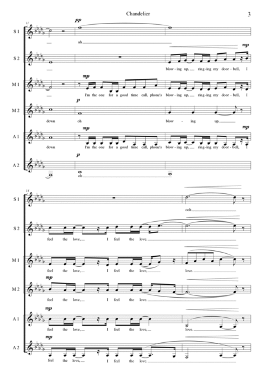 Chandelier Chandelier SSA scores gallery preview page 3