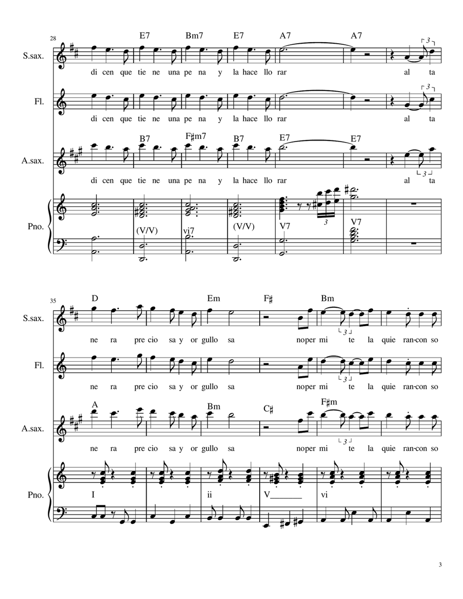 La Bikina Piano, Vocal, Guitar scores gallery preview page 3