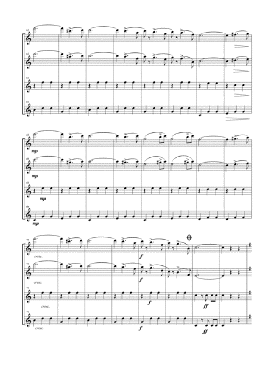 Wiener Blut for Flute Quartet Flute Quartet scores gallery preview page 4