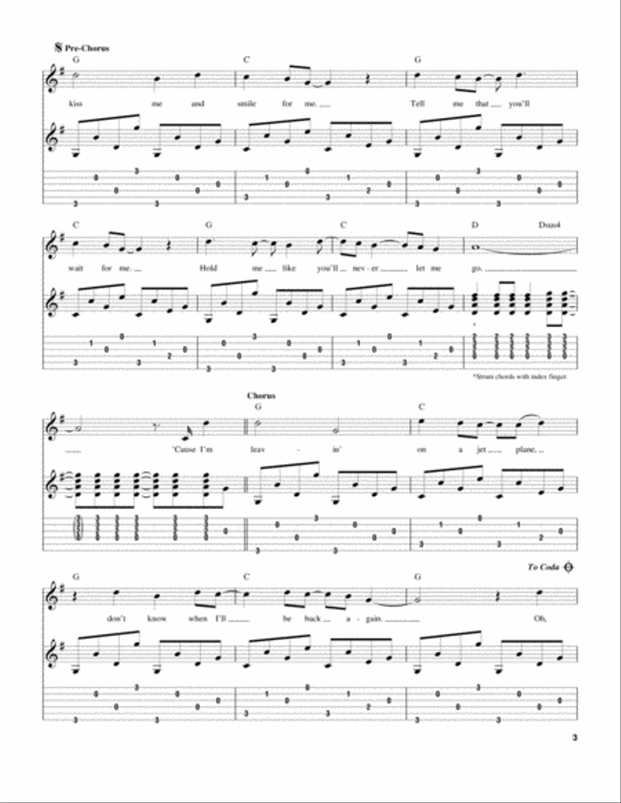Leaving On A Jet Plane Leaving On A Jet Plane Guitar Tablature scores gallery preview page 3