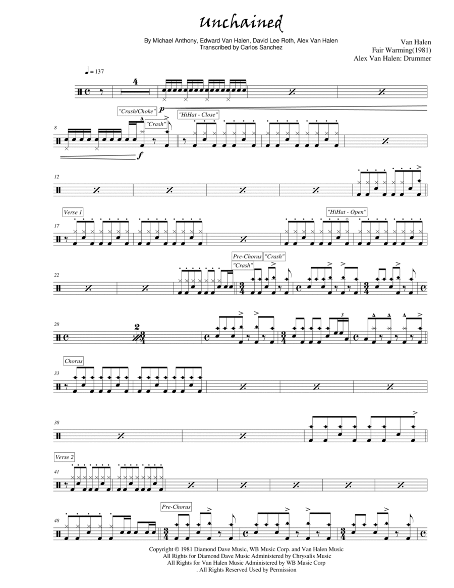 Unchained Drum Set scores gallery preview page 1