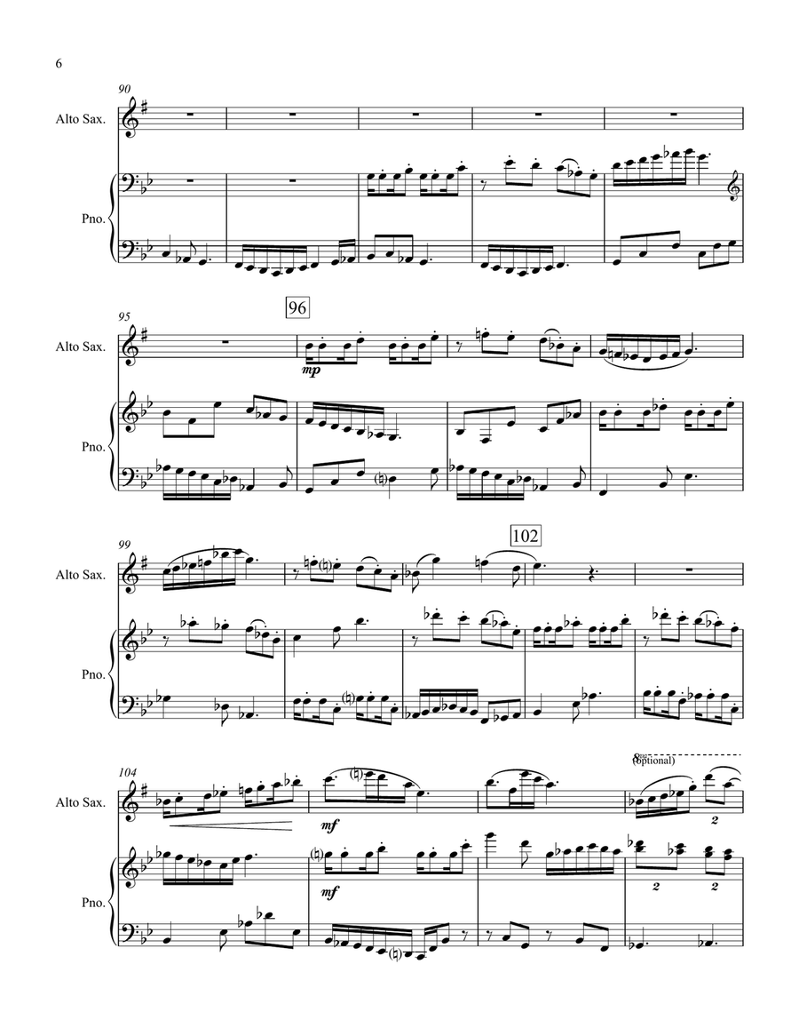ラプソディー／Rhapsody (Alto Sax & Piano accompaniment