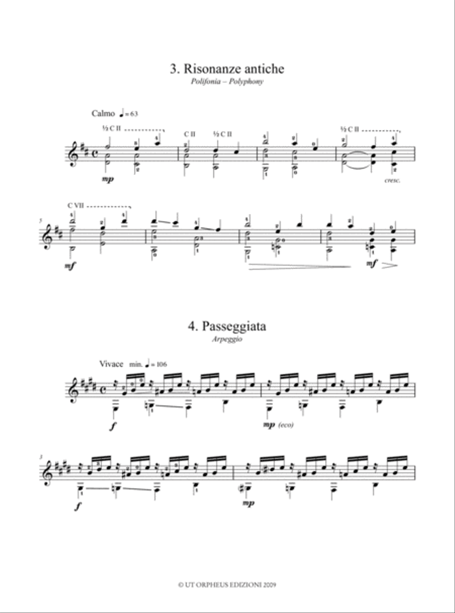 Sulle ali di un accordo (On the Wings of a Chord). 9 Studies for Guitar (2008) Acoustic Guitar scores gallery preview page 3