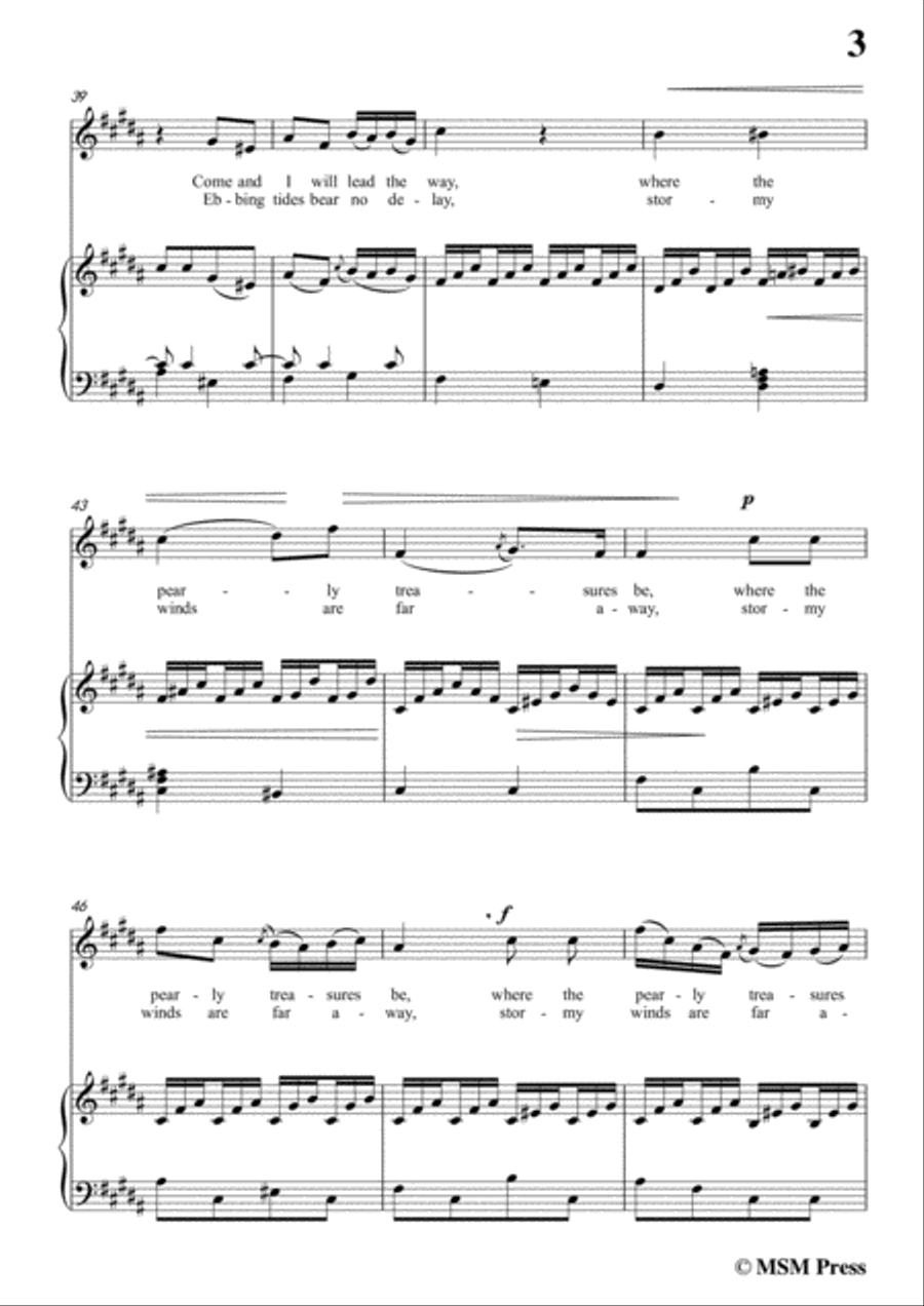 Haydn-The Mermaids Song in B Major, for Voice and Piano Voice Solo scores gallery preview page 5