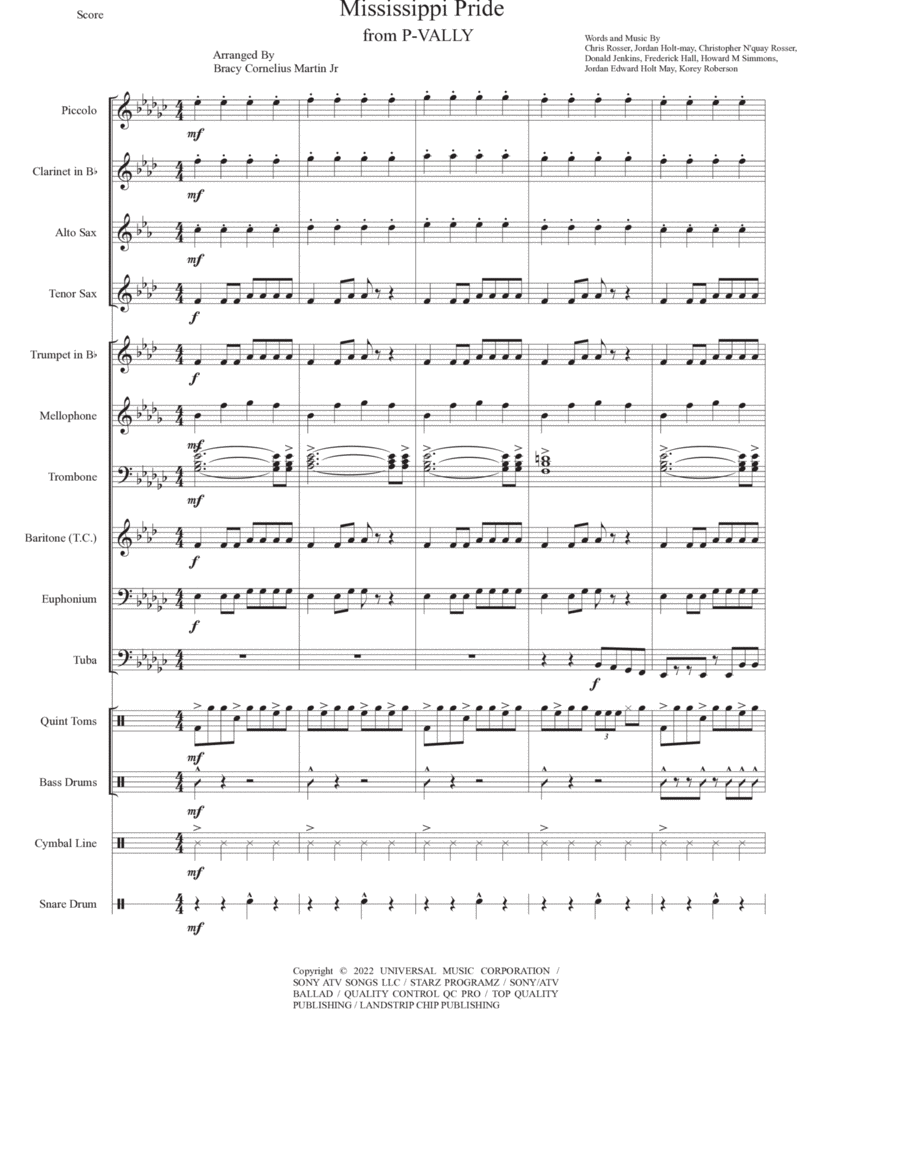 Mississippi Pride Mississippi Pride Marching Band scores gallery preview page 1