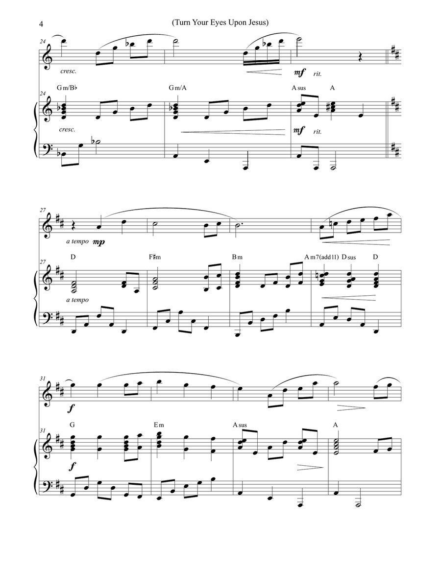 Turn Your Eyes Upon Jesus - Solo Flute Flute Solo scores gallery preview page 4