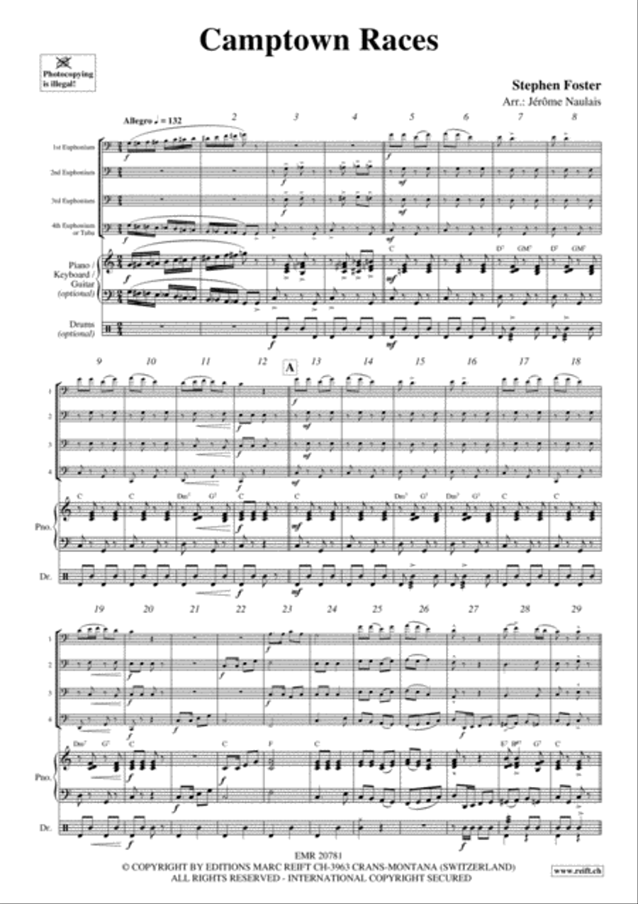 Camptown Races Euphonium Quartet scores gallery preview page 3